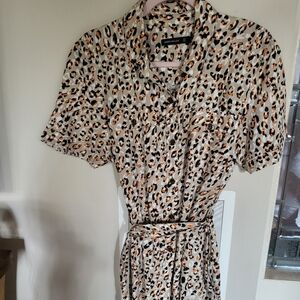 Orange cheetah print dress